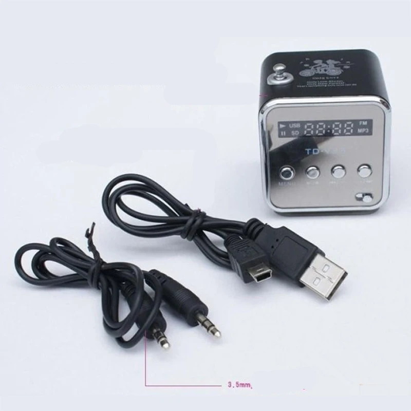 HCQWBING TD V26 Мини Портативный MP3 плеер звук динамик цифровой lcd Micro SD TF FM радио музыка