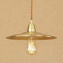 Lámpara colgante clásica de cobre industrial para Loft, cable ajustable E27, luces colgantes LED, luminaria moderna para cocina y sala de estar