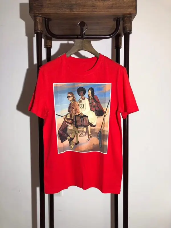 

Fengguilai Top Quality Women T Shirt Casual Loose European Fashion Design Cute Cartoon Print T -Shirt 2018 New Tshirt Tee Shirt