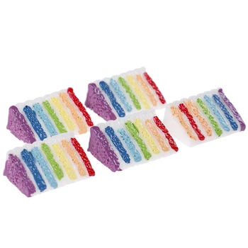 

5Pcs/Lot Rainbow Cake Polymer Slime Charms Lizun Modeling Clay DIY Kit Accesorios Box Toy For Children Slime Supplies Filler