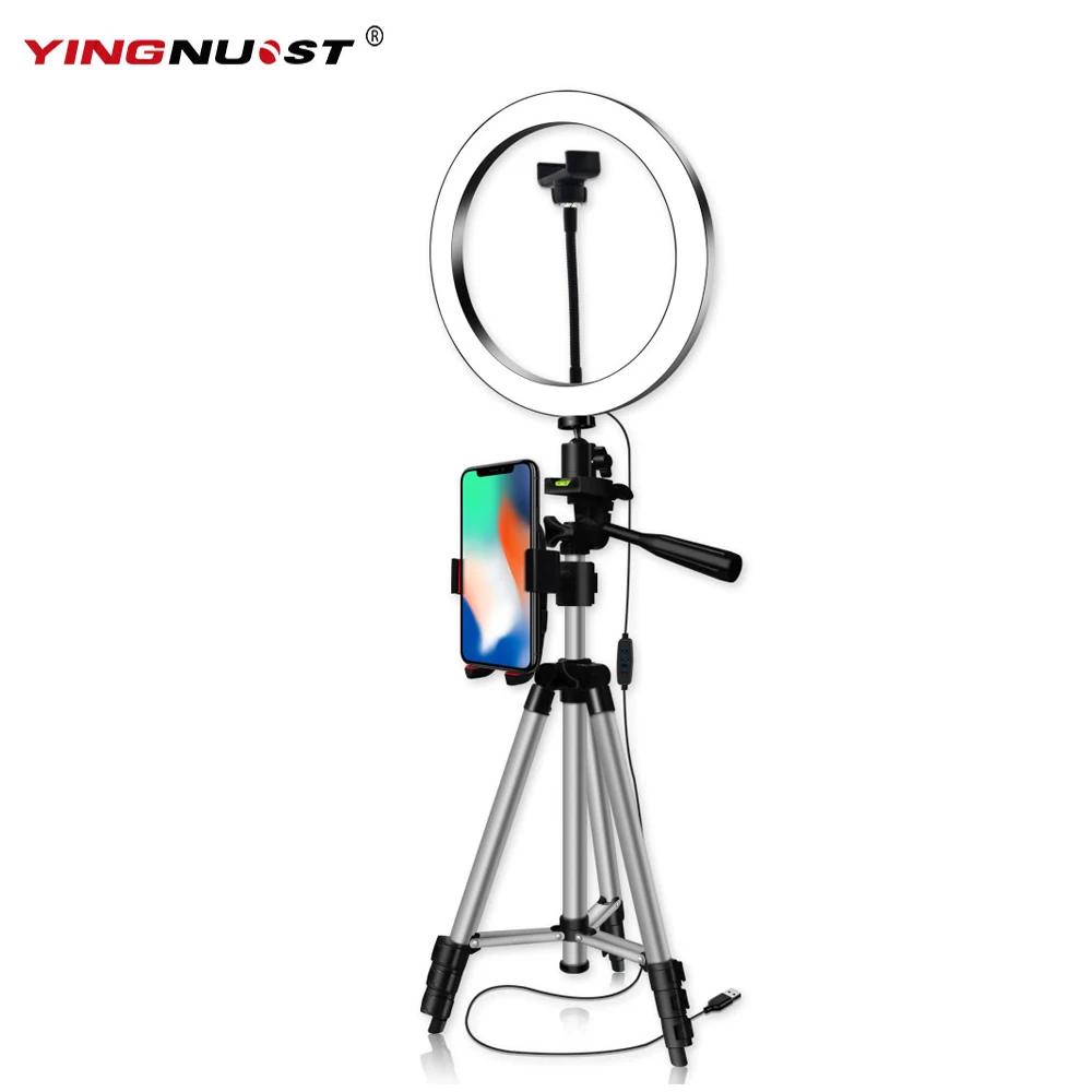 6/8/10'' Dimmable LED Ring Light Camera Tripod Stand Kit With Phone