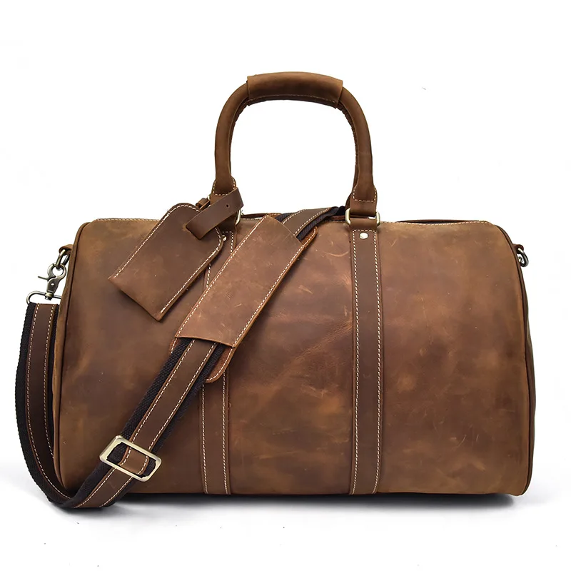 SIMLINE натуральная кожа сумка Для мужчин Винтаж Crazy Horse кожа большой Ёмкость мужской сумка ручной багажные сумки мужские