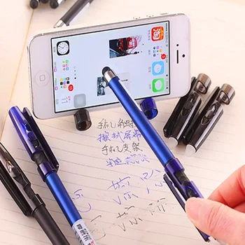 

2 pcs/lot South Korea Stationery Multi-functional erasable pen friction gel pen 0.5mm creative crystal touch screen black ink