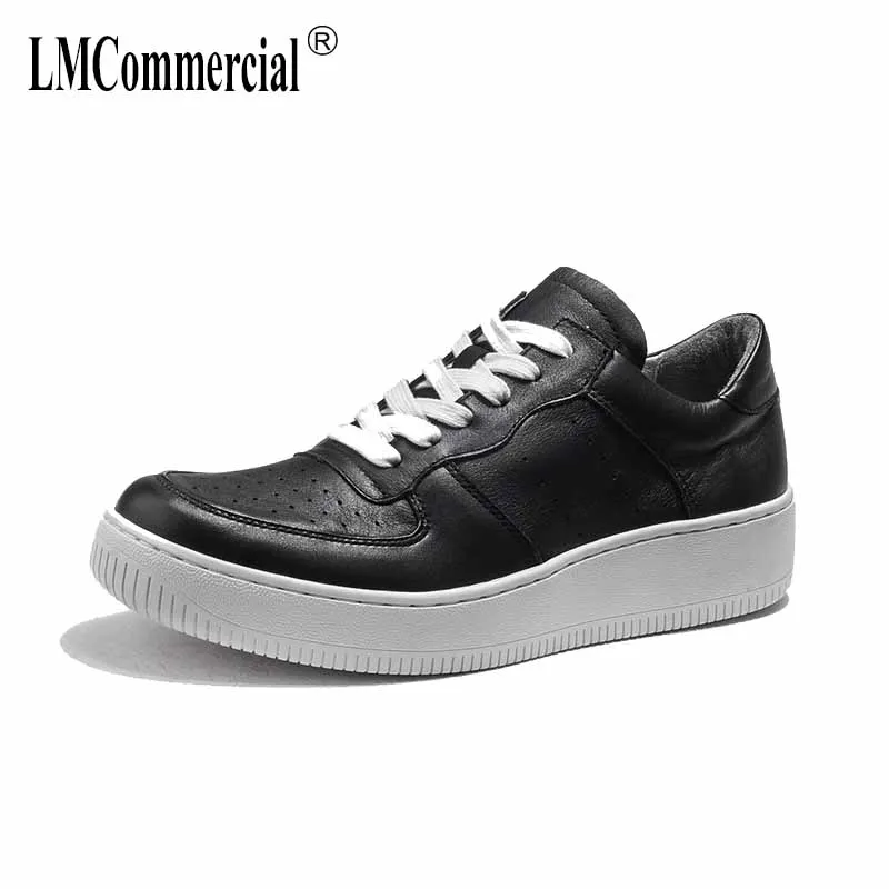 

spring autumn summer Real Leather Increased thick bottom Casual shoes men British retro all-match cowhide men's Leisure shoes