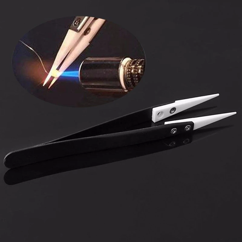 Высокоточные антистатические керамические Tweezers электронная сигарета промышленные керамические пинцеты инструмент с изолированным заостренным