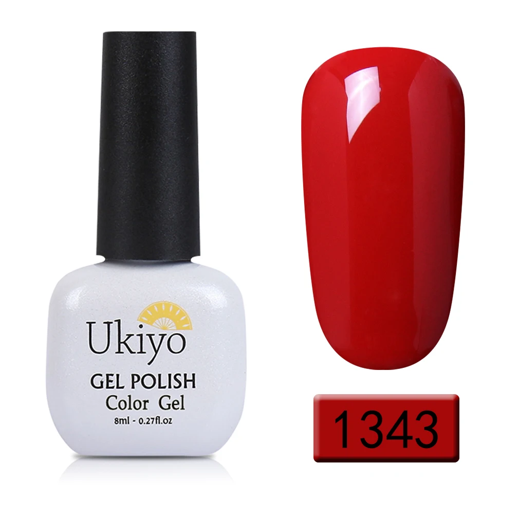 Ukiyo 8 мл УФ-Гель-лак для ногтей лак для маникюра стойкий Гель-лак es Полупостоянный Гель-лак дизайн ногтей 60 цветов - Цвет: 1343