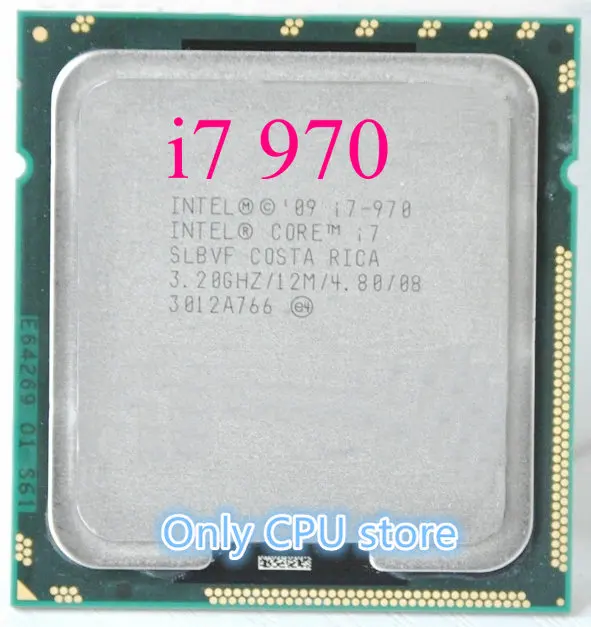 latest processor Free shipping Core i7-970 i7 970(3.2GHz/12MB /6 cores /Socket 1366/4.8 GT/s)Six Core Desktop CPU processors