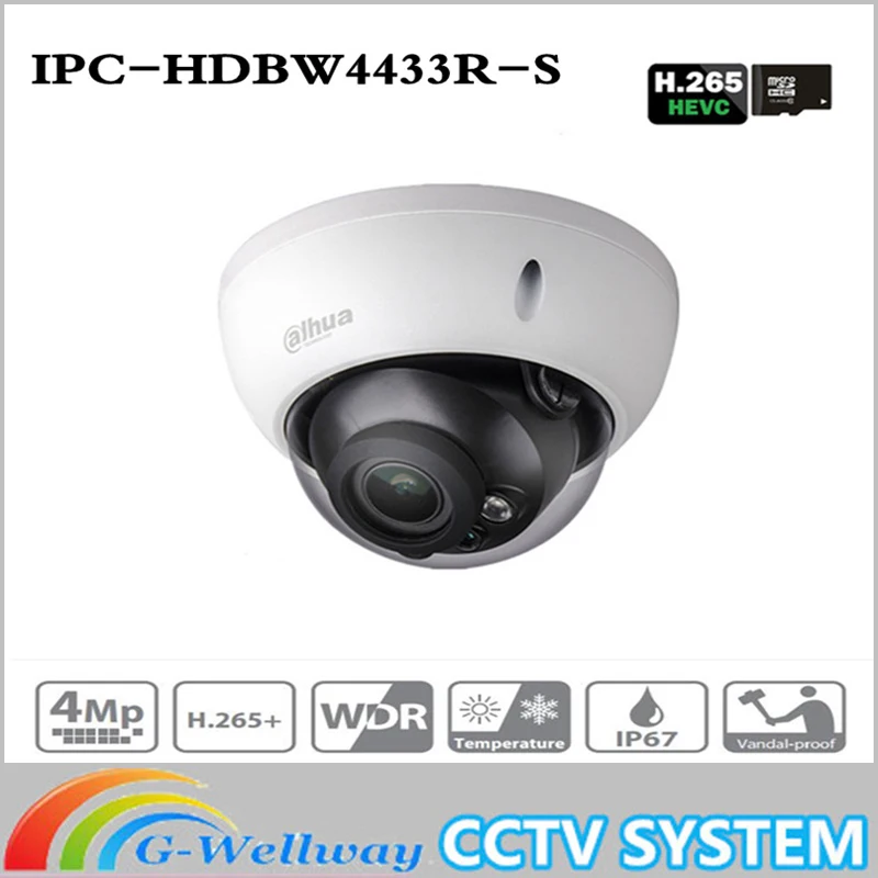 

CCTV Camera IPC-HDBW4433R-S 4MP IP PoE Camera Replace IPC-HDBW4431R-S With POE SD Card Slot Support IK10 IP67 Starnight Vision