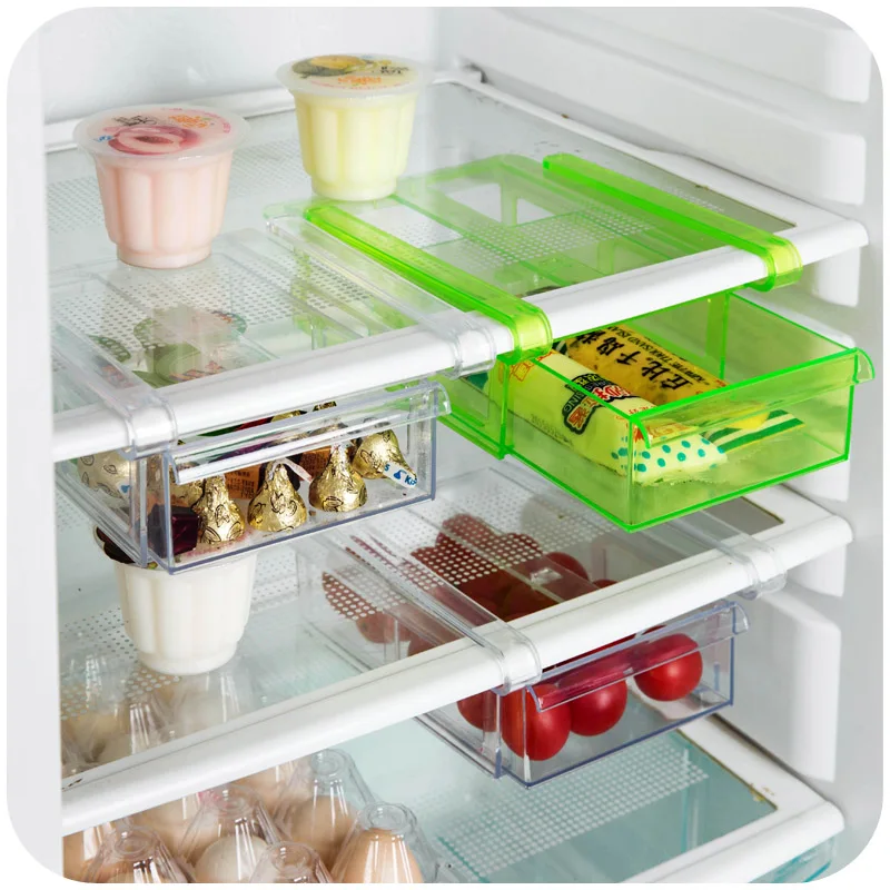 Large refrigerator separator layer classification storage rack kitchen multi purpose storage preservation twitch glove box