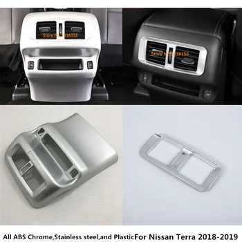 

For Nissan Terra 2018 2019 2020 Armrest Storage Trim ABS Chrome Rear Back Upside Air Conditioning Outlet Vent Anti Kick Board