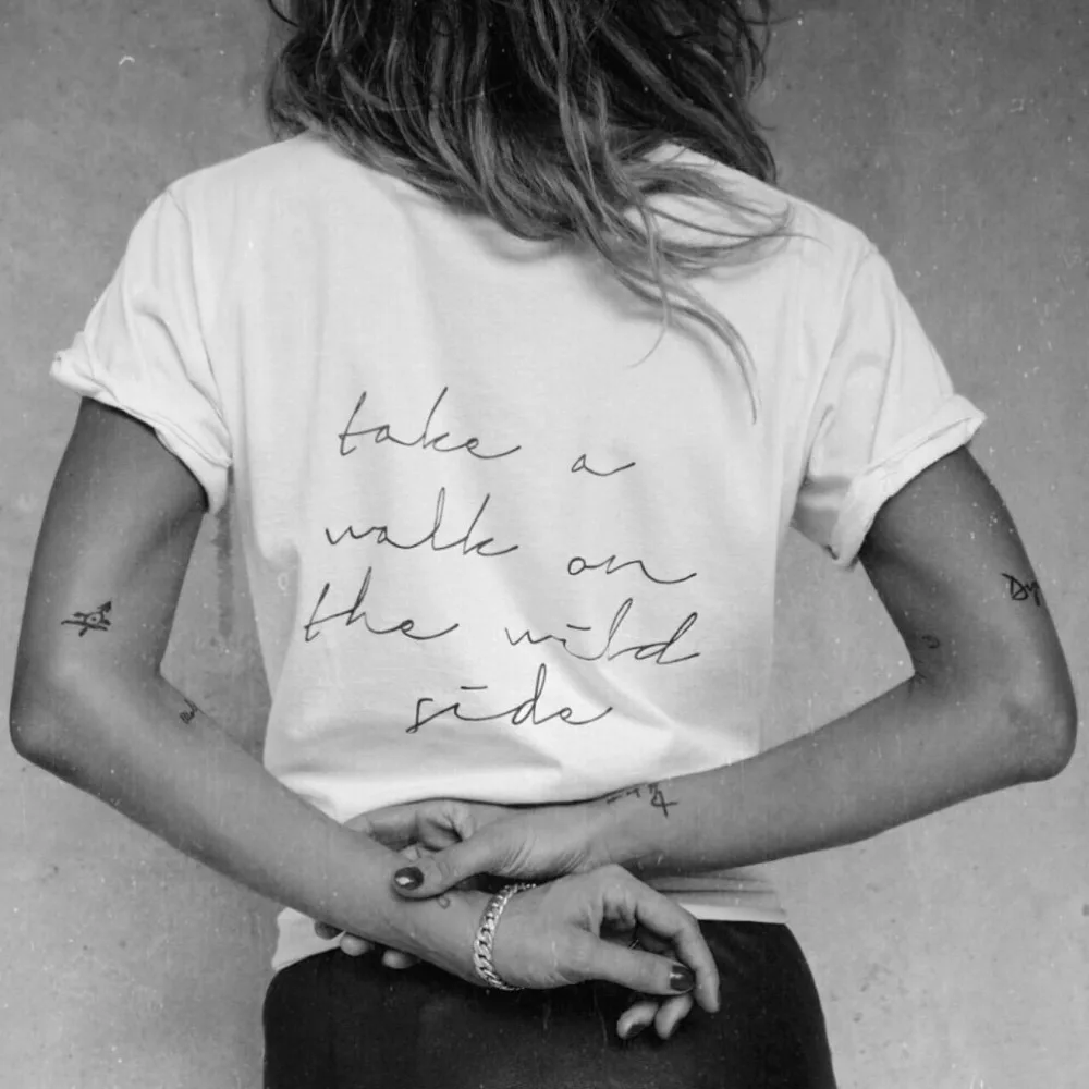 Футболка с надписью take a walk on the wild side женская футболка в стиле гранж tumblr