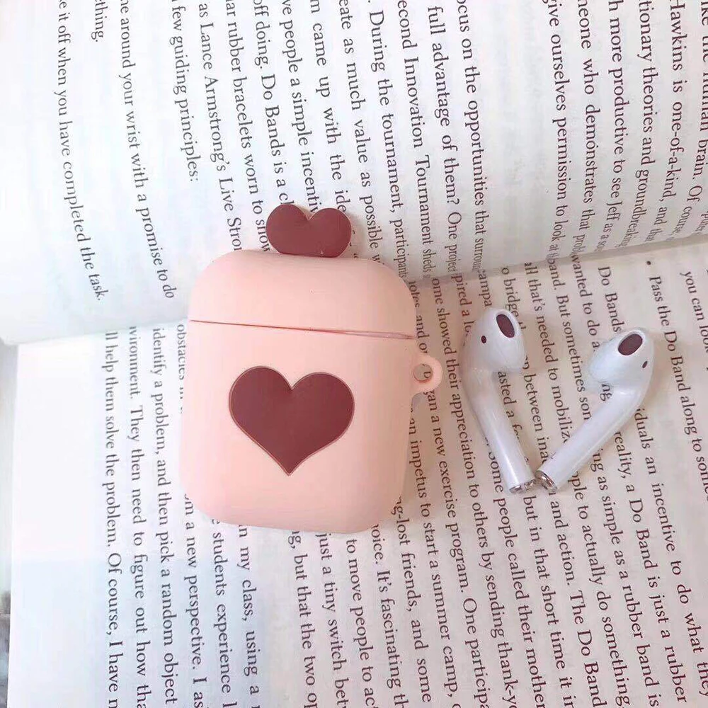 Protector Pink love Case silicone protective cover Bag for airpods Apple wireless Bluetooth for apple Airpods Charging Case