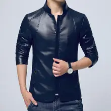 Лидер продаж, стильная Высококачественная Мужская куртка из искусственной кожи, осенне-зимнее модное пальто, тонкая куртка