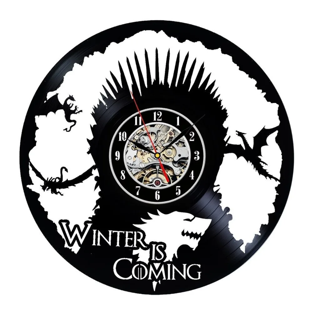 

Vinyl Record Clock Game of Throne Theme Wall DecorTheme
