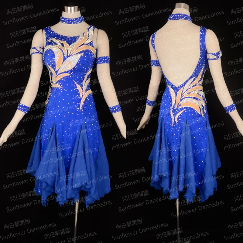 

New Arrival,Latin Dance Dress Rumba Jive Chacha ,ballroom dress,dance wear, latin dress ,tango salsa samba Girls Women blue