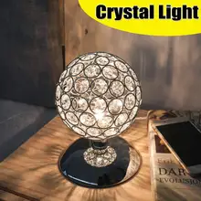 Настольные украшения K5 современная Хрустальная настольная лампа 3 режима освещения сенсорный датчик затемнения Светодиодная настольная лампа прикроватная с вилкой ЕС