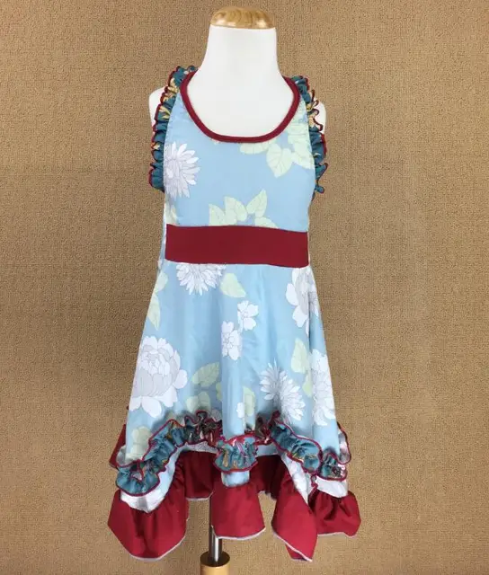 New 100 cotton woven fabric cot girl frock design Summer Children