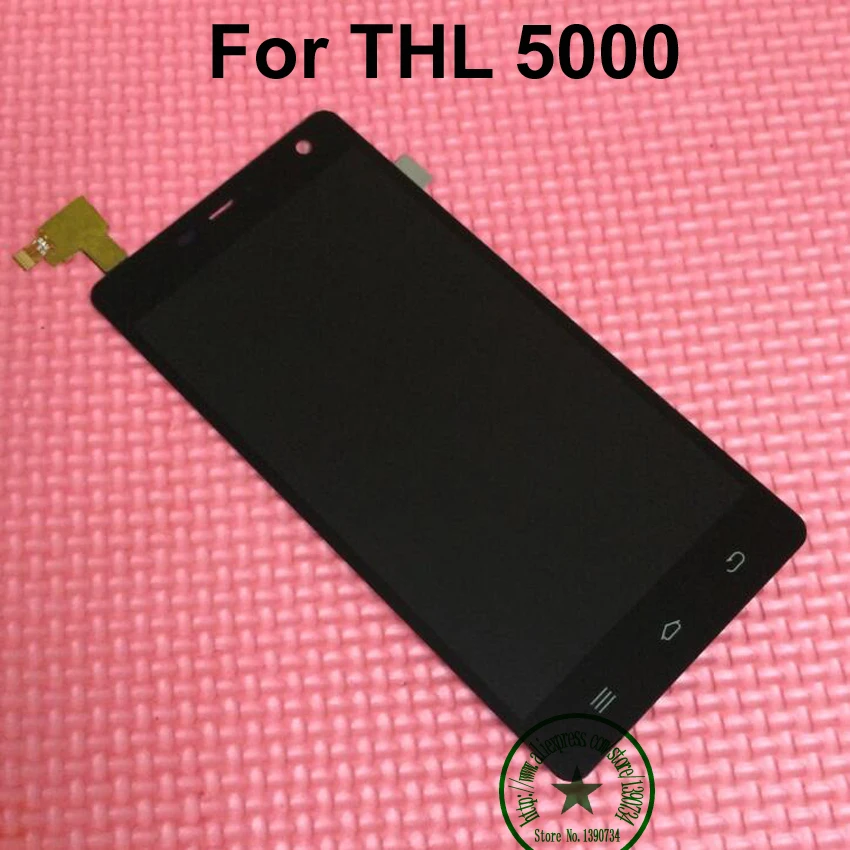 

Black White 100% Warranty Tested Working Sensor LCD Touch Screen Digitizer Assembly For THL 5000 Cell Phone Display Replacement