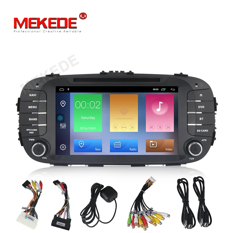 Excellent 7" Quad-Core Android 9.1 2GB RAM 3G 4G WIFI DAB+ RDS Car DVD Multimedia Player Radio Stereo For Kia Soul 2014 2015 2016 2017 4