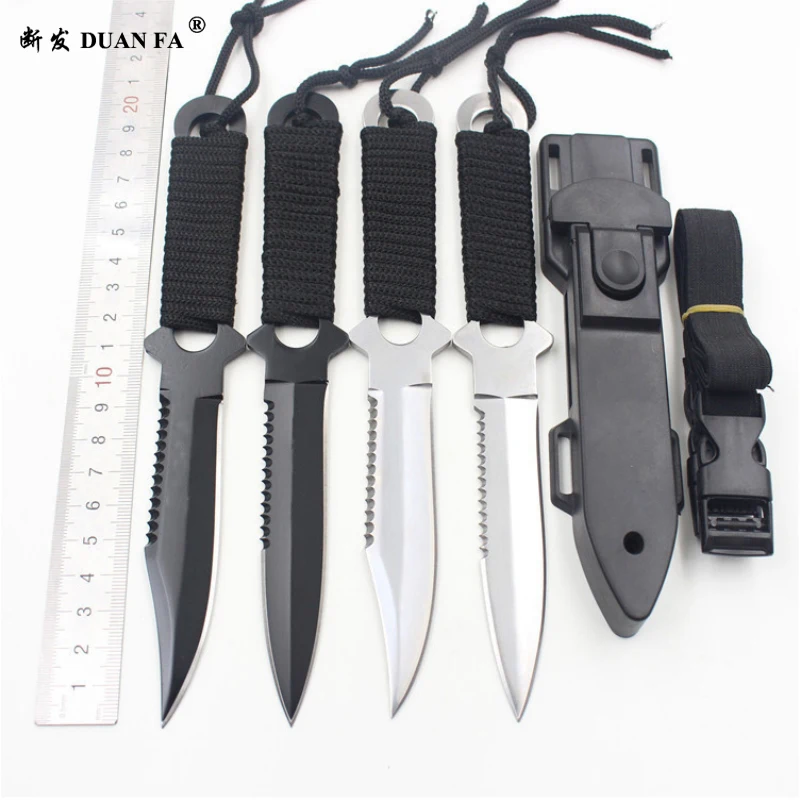 دوان فا سكينة تكتيكية بقاء المظليين شفرة سكين الفولاذ المقاوم للصدأ الغوص مستقيم سكين في الهواء الطلق سكين جيب التخييم