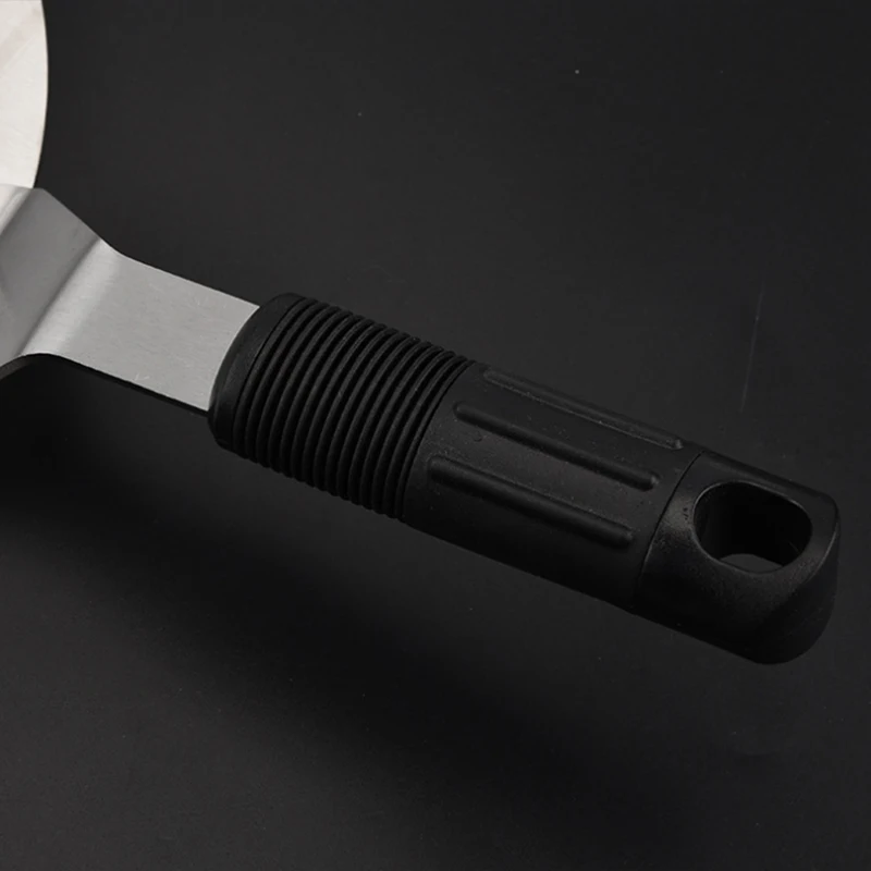 NOCM-Stainless Steel Round Pizza Peel 25.5cm Baking Shovel Paddle, Cake Lifter Transfer Tray for Pizza, Bread,Cake,Pie