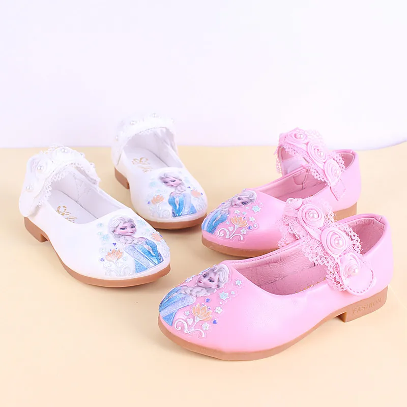 Детская обувь дети девочки мода принцесса весна милые сандалии с дизайном «Эльза» Chaussure София розовый белый кружевная обувь 2019 Новая