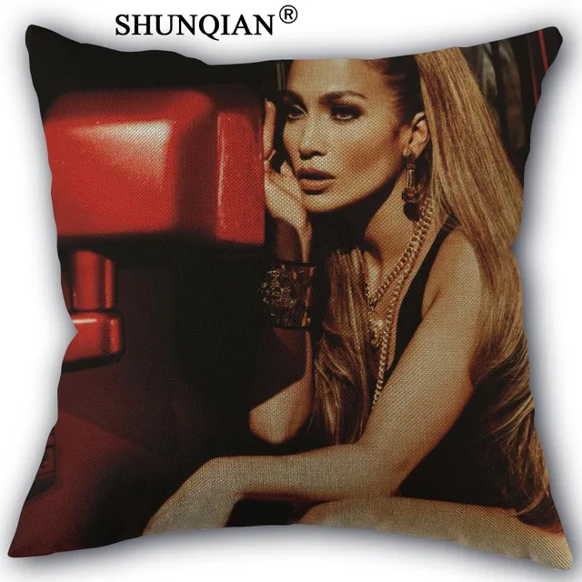 jennifer lopez Pillowcase Custom Cotton Linen Square Decorative Pillow