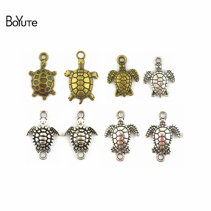 

BoYuTe (50 Pieces/Lot) Antique Silver Bronze Metal Sea Turtle Connector Charms for Jewelry Making Diy