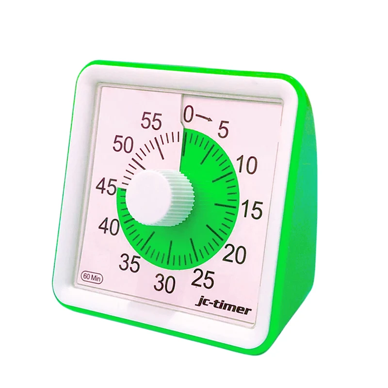 

1 Pcs 60 Minutes Visual Analog Timer Silent Countdown Clock Time Management for Kids Adults DC120