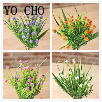 5 branch Artificial Plant Gypsophila Flowers Plastic grass Babys Breath DIY Floral daisy Fake Flower Decoration christmas deco