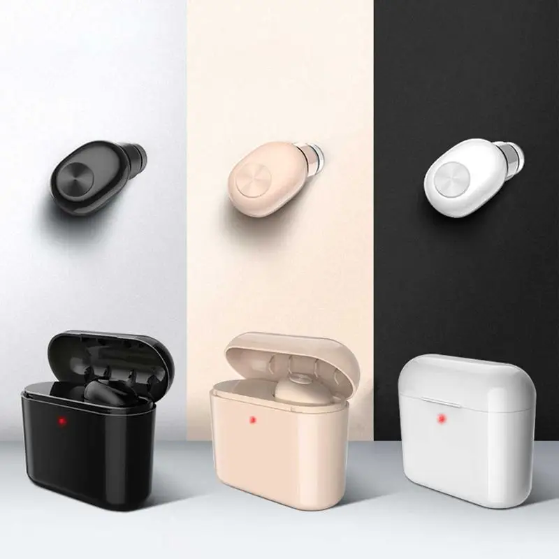 

New Invisible Wireless Bluetooth Earphone Mini Bluetooth Headset Wireless for phone with 700 mAh Charging box Portable