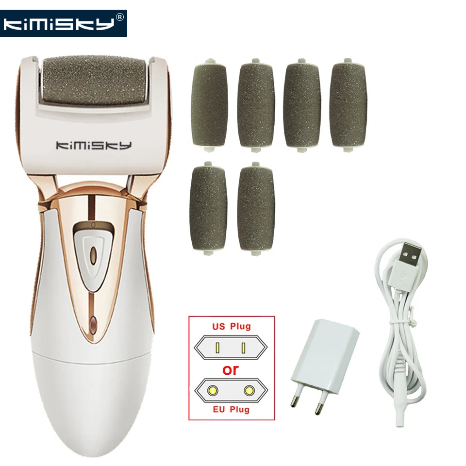 Online KIMISKY de lujo eléctrico de cuidado de los Pies herramientas de Pedicura Lima de Pies Pedicura terciopelo suave vibrador Pies muertos piel removedor Pies