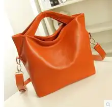 Bolsa Feminina 2016 summer women fashion orange tote bags pu leather womens handbag shoulder bag high quality Bolsos Mujer