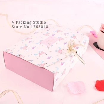 

20.3*18.3*5CM100pcs Especially For U Paper Chocolate Cake Box Party Gift Packaging Box Cookie Candy Nuts Box DIY Wedding Gift