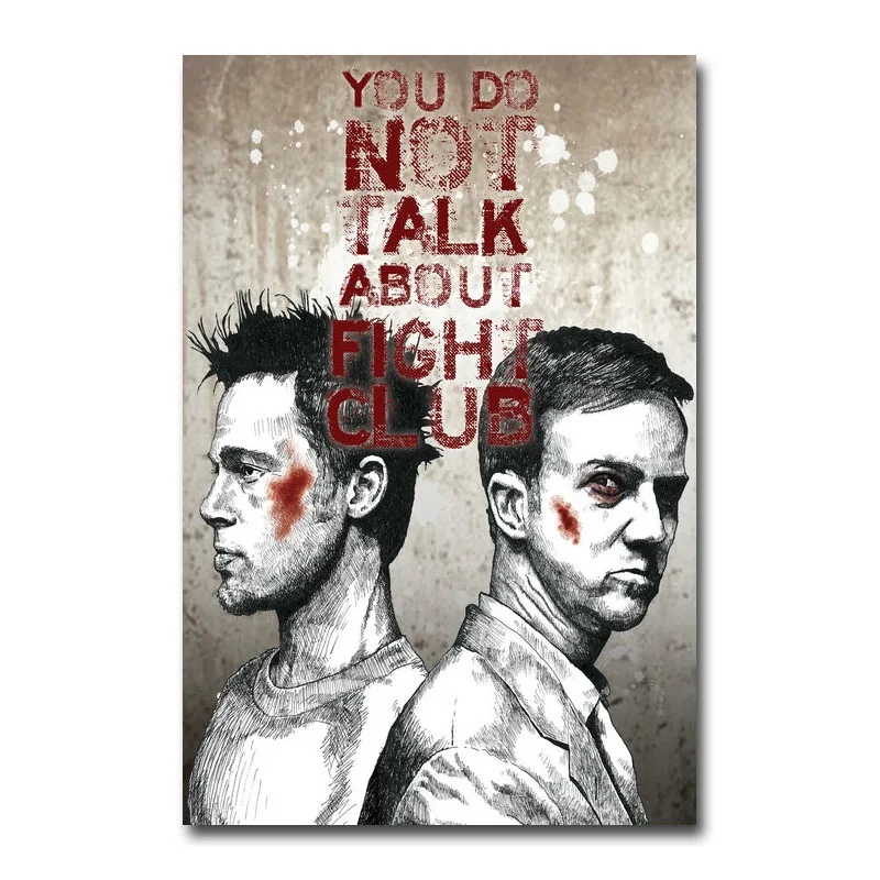 Fight Club Brad Pitt Classic Movie Art Silk Canvas Poster 13x20 24x36 inch