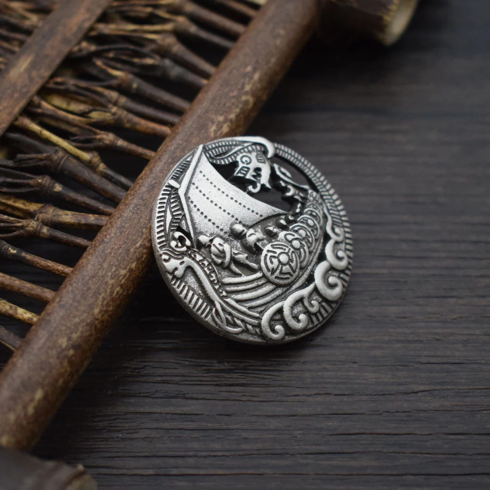 Sanlan кельтский стиль викингов искусственная металлическая брошь|brooches for women|ship