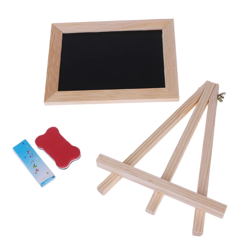 

Wood Frame Desktop White Dry Erase Whiteboard Children Kids Toy Chalk Wipe Board