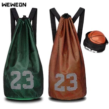 Tragbare Sporttasche Sport Kordelzug Backapck Wasserdichte Basketball Taschen für Schuhe Lagerung Sportler Fußball Training Ball Tote(China)