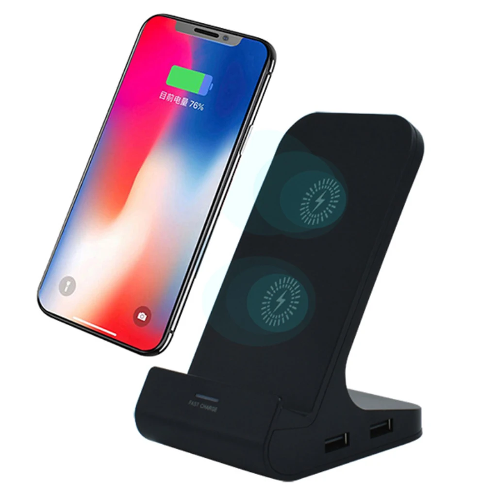 

Universal QI Wireless Charger Dock Dual Coils Charging Base For Nexus 4,5,6