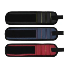 Магнитный браслет для поддержки запястья с сильными магнитами для крепления винтов, браслет для ногтей, пояс для поддержки Чака, спортивный красный/синий/черный