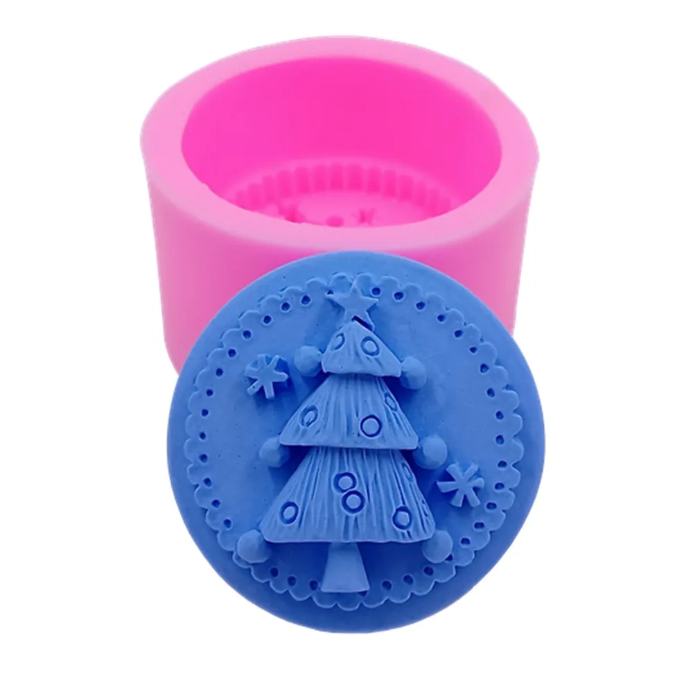 Round Christmas Tree 3D Soap Molds Candle Molds Chocolate Cake Resin