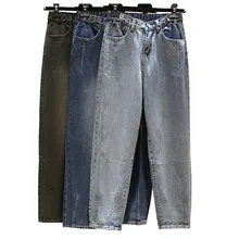 Новинка весны, модные, на молнии, с высокой талией, обтягивающие, в стиле хип-хоп, повседневные, сшитые, женские сексуальные джинсы Harlan