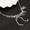 Sexy Long Collier Gothique Tyrannosaurus Rex Squelette de Dinosaure Pendentif Charme Collier Os de Dragon Alliage Collares Bijoux En Argent ► Photo 1/5