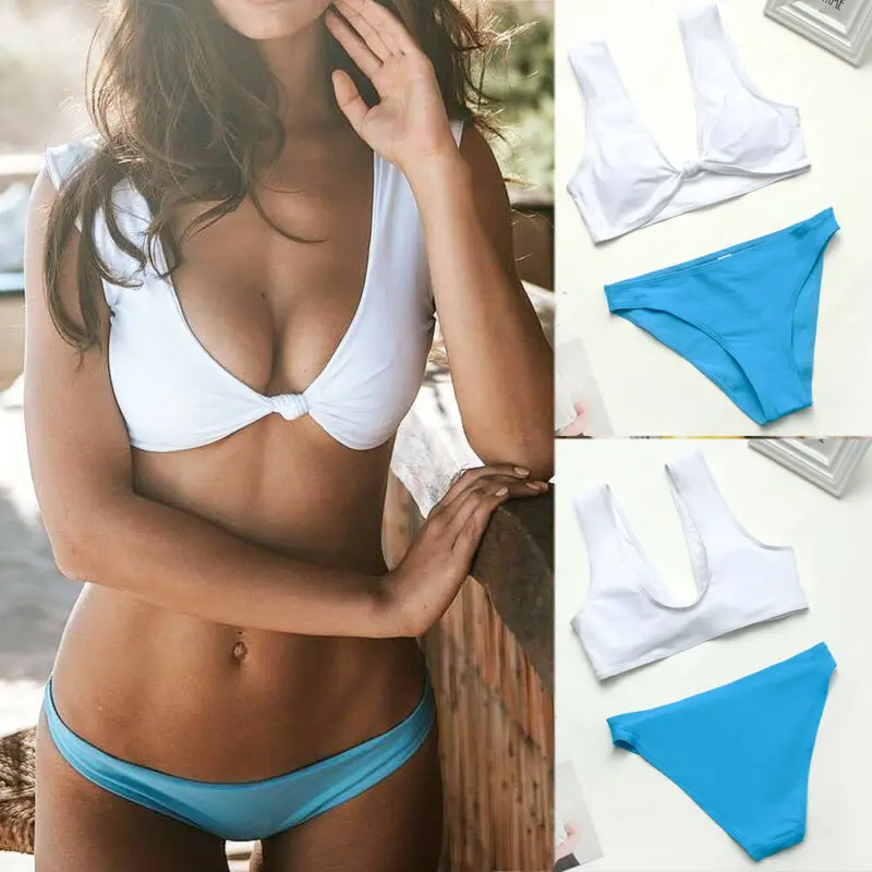 

Summer Fashion Women Beach knot Swimwear Bikini Set Push-up Padded Bra Bathing Suit Swimsuit