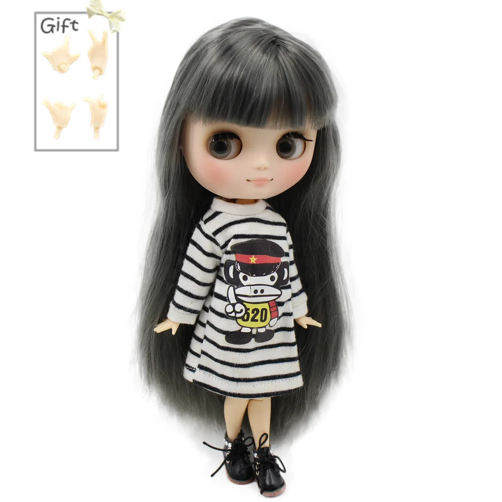 

Middie ICY DBS Blyth doll Series No.BL9016 Grey hair with bangs Matte face Neo 1/8 BJD