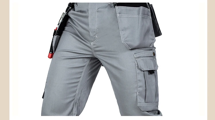 Мужские брюки карго полиэстер хлопковая ткань для Ремонтника механика короткие рабочие брюки с многофункциональными карманами инструмента сплошной цвет