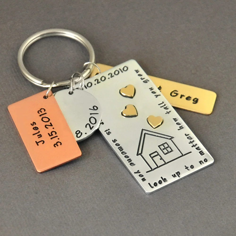 

Personalized Keychain For Dad Fathers Day Gift Custom Name Keychain Dad Quote Papa Gift
