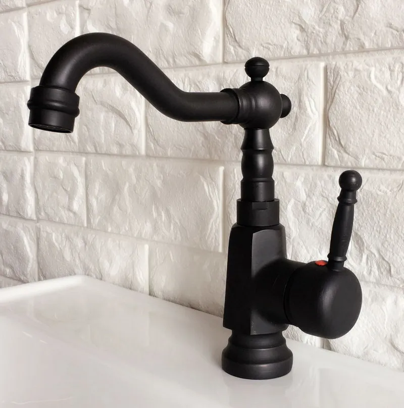  Kitchen Wet Bar Bathroom Vessel Sink Faucet Black Oil Rubbed Bronze One Handle Swivel Spout Mixer T - 33043901685