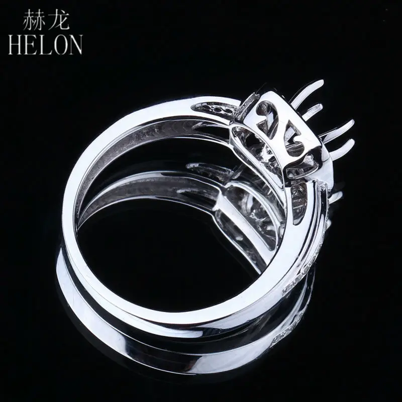 Helon SOLID 14 К White Gold Круглый Cut 6.5 мм полу крепление Обручение проложить 0.25ct бриллиантами свадебные Для женщин Jewelry Кольцо установка