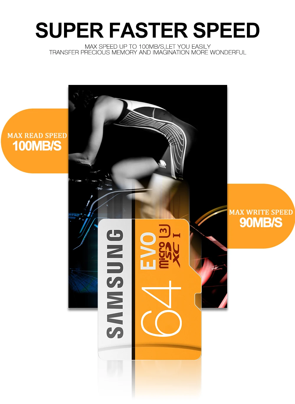 SAMSUNG карта памяти Micro SD карты памяти 64 ГБ памяти MicroSD Kaarten SDHC/SDXC Max 100 MS EVO емкостью 64 Гб C10 TF модуль памяти TransFlash Micro SD карты